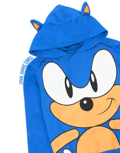 Детски Суичър Sonic the Hedgehog – Син, с Качулка, 100% Памук