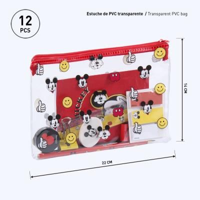 Комплект училищни канцеларски материали Disney Mickey Mouse с 1 прозрачна торбичка