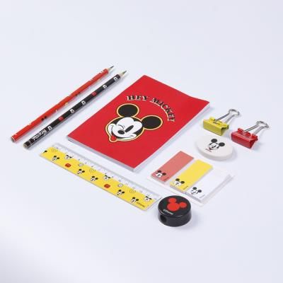 Комплект училищни канцеларски материали Disney Mickey Mouse с 1 прозрачна торбичка