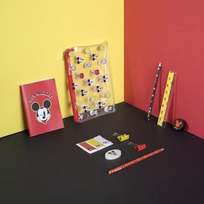 Комплект училищни канцеларски материали Disney Mickey Mouse с 1 прозрачна торбичка
