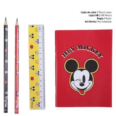 Комплект училищни канцеларски материали Disney Mickey Mouse с 1 прозрачна торбичка