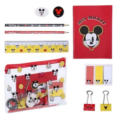 Комплект училищни канцеларски материали Disney Mickey Mouse с 1 прозрачна торбичка