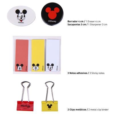 Комплект училищни канцеларски материали Disney Mickey Mouse с 1 прозрачна торбичка