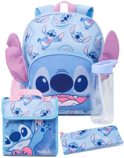  Детска раница Disney Lilo & Stitch 3D Ears с 4 части, 36x26x10 см